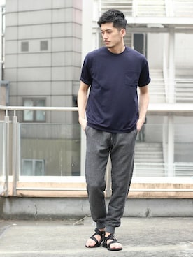 「Chaco（チャコ）のアイテム」を使った、永津雄人さん（メンズ・180cm）の夏コーディネート