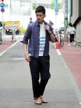 永津雄人さん（メンズ・180cm）の夏コーディネート