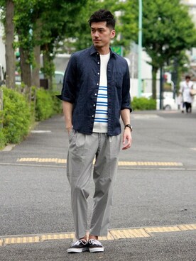 永津雄人さん（メンズ・180cm）の夏コーディネート