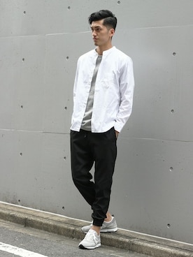 「ジョガーパンツ」｜永津雄人さん（メンズ・180cm）の夏コーディネート
