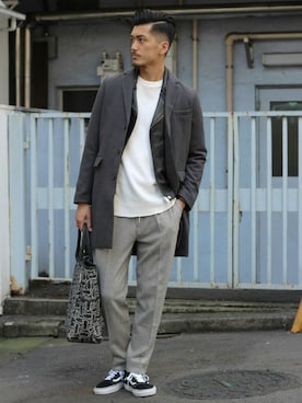 「JOURNAL STANDARD（ジャーナルスタンダード）のアイテム（ライダースジャケット）」を使った、永津雄人さん（メンズ・180cm）の秋コーディネート