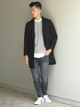 「JOURNAL STANDARD（ジャーナルスタンダード）のアイテム（スウェット）」を使った、永津雄人さん（メンズ・180cm）の秋コーディネート