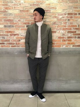 「JOURNAL STANDARD（ジャーナルスタンダード）のアイテム（MA-1）」を使った、永津雄人さん（メンズ・180cm）の秋コーディネート