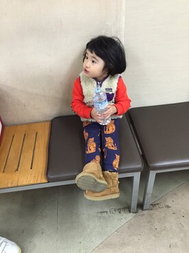 「patagonia」｜「アイテム（その他アウター）」を使った、ハグさん（キッズ・90cm）の冬コーディネート