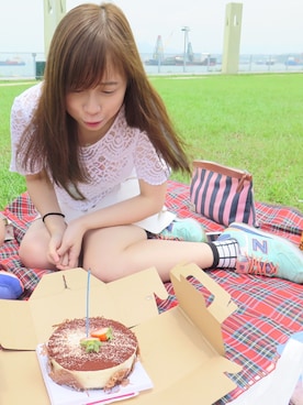 「Jack Willsのアイテム（バッグ）」を使った、Cryさん（レディース・157cm）の春コーディネート