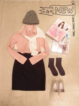 「COMMON PROJECTS（コモンプロジェクト）のアイテム（その他シューズ）」を使った、edanagaさん（レディース・157cm）の冬コーディネート