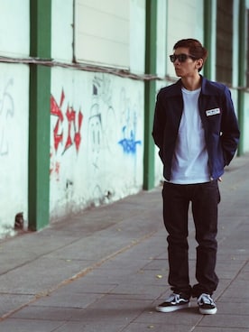 「fuct（ファクト）のアイテム（その他アウター）」を使った、趴趴 さん（メンズ・175cm）の冬コーディネート