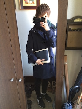 「NIKE」｜「アイテム（ダッフルコート）」を使った、hideさん（メンズ・176cm）の冬コーディネート