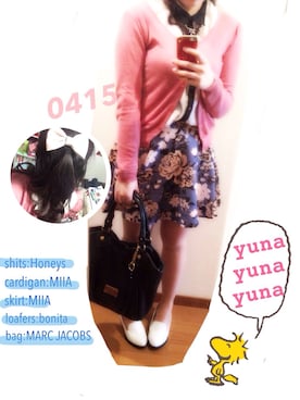 「花柄 スカート」｜「アイテム（その他シューズ）」を使った、yunaさん（レディース・158cm）の春コーディネート