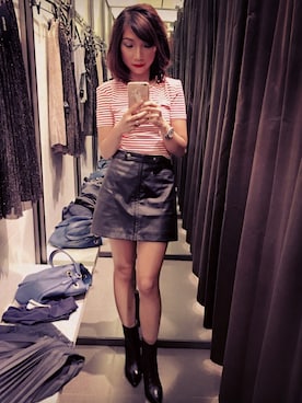 「Abercrombie&Fitch（アバークロンビーアンドフィッチ）のアイテム（スカート）」を使った、GLTさん（レディース・157cm）の秋コーディネート