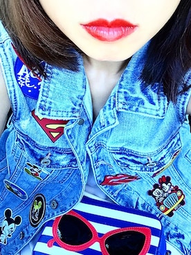 「Abercrombie&Fitch（アバークロンビーアンドフィッチ）のアイテム（デニムジャケット）」を使った、GLTさん（レディース・157cm）の秋コーディネート