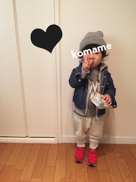 「Lee（リー）のアイテム（シャツ/ブラウス）」を使った、komame♡さん（キッズ・90cm）の春コーディネート
