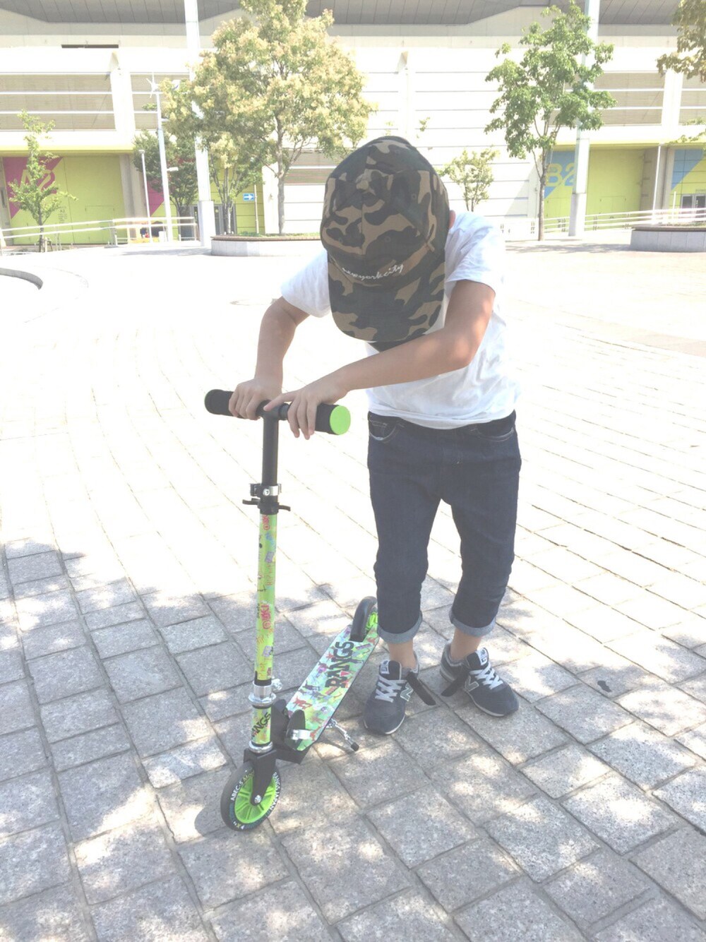 「長男坊」｜「GUのアイテム（キャップ、グリーン系）」を使った、Nさん（キッズ・125cm）の秋コーディネートの1枚目の写真