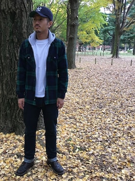 「ブラックウォッチ」｜「アイテム（ブーツ）」を使った、fukushima さん（メンズ・176cm）の秋コーディネート
