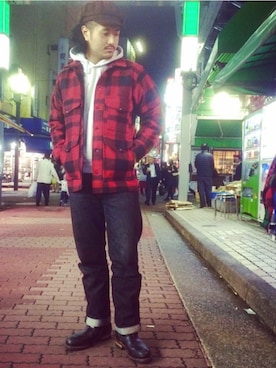 「FILSON（フィルソン）のアイテム（その他アウター）」を使った、fukushima さん（メンズ・176cm）の秋コーディネート