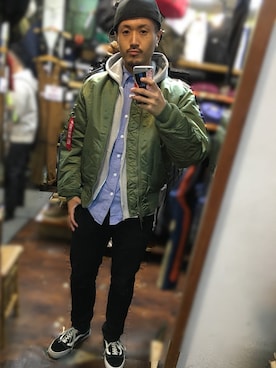 「BIG BILL（ビッグビル）のアイテム」を使った、fukushima さん（メンズ・176cm）の冬コーディネート