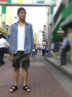 「POINTER（ポインター ）のアイテム（パンツ）」を使った、fukushima さん（メンズ・176cm）の春コーディネート