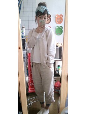 「アイテム（ヘアバンド、ブルー系）」を使った、373さん（レディース・163cm）の春コーディネート