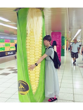 「MELO（メロ）のアイテム（バックパック/リュック、ブラック系）」を使った、373さん（レディース・163cm）の秋コーディネート