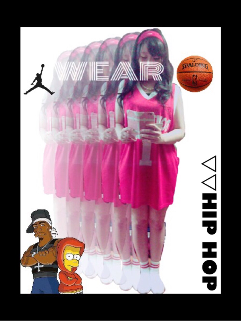 「HIPHOP、NIKE、red、BasketBall」｜「NIKEのWEGO/NIKEヘアバンド（ヘアバンド、レッド系）」を使った、maimeloさん（レディース・162cm）の夏コーディネートの1枚目の写真