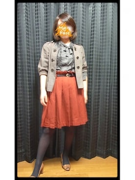 「THE SCOTCH HOUSE（スコッチハウス）のアイテム（ノーカラージャケット）」を使った、sa-ku-raさんの秋コーディネート