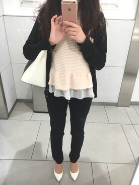 「STRAWBERRY-FIELDS（ストロベリーフィールズ）のアイテム（Tシャツ/カットソー）」を使った、ri***さん（レディース・157cm）の春コーディネート