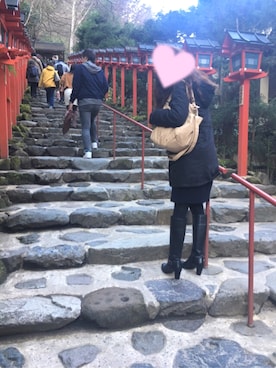 「貴船神社」｜ri***さん（レディース・157cm）の冬コーディネート