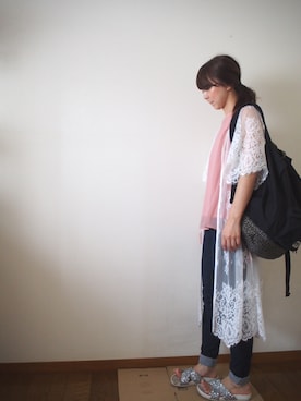 「ローポニーテール」｜ぱるさん（レディース・158cm）の夏コーディネート
