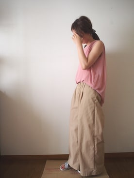 「ローポニーテール」｜ぱるさん（レディース・158cm）の夏コーディネート