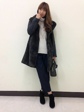「B'2nd（ビーセカンド）のアイテム（その他アウター）」を使った、B'2nd re'qua 横浜さん（レディース・165cm）の冬コーディネート
