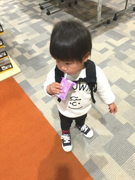 「Lee（リー）のアイテム（バックパック/リュック）」を使った、so_☺︎さん（キッズ・80cm）の冬コーディネート