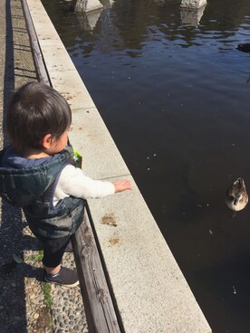 「アイテム（ダウンベスト、その他）」を使った、so_☺︎さん（キッズ・80cm）の春コーディネート