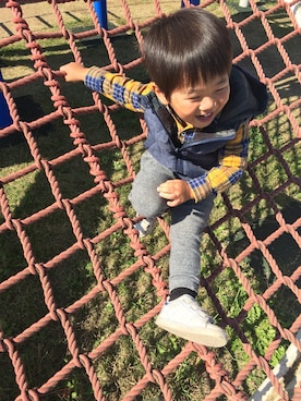 「アイテム（ダウンベスト、その他）」を使った、so_☺︎さん（キッズ・80cm）の秋コーディネート