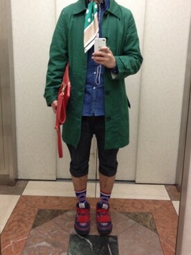 FRANK LEDERのステンカラーコートを使った人気ファッション 
