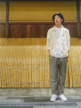 「パイル」｜「アイテム（その他アウター）」を使った、Ryutaro.さん（メンズ・178cm）の春コーディネート