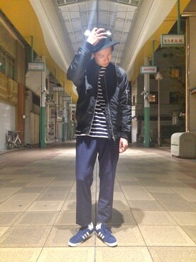 「cheap monday」｜「アイテム（ブルゾン）」を使った、Ryutaro.さん（メンズ・178cm）の秋コーディネート