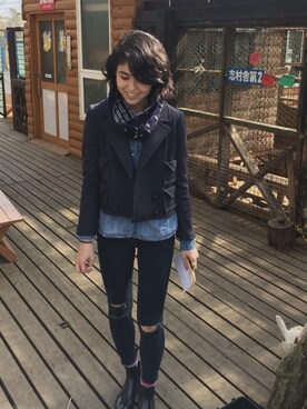 「travel」｜「アイテム（ミリタリージャケット）」を使った、ryesakai さん（レディース・168cm）の夏コーディネート