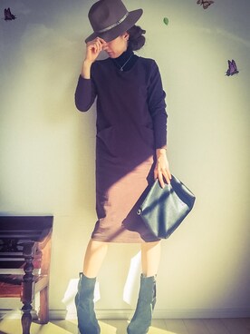 サヤカさん（レディース・161cm）の冬コーディネート