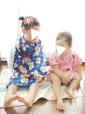 「combimini（コンビミニ）のアイテム（浴衣）」を使った、seeekaaaさん（キッズ・100cm）の夏コーディネート
