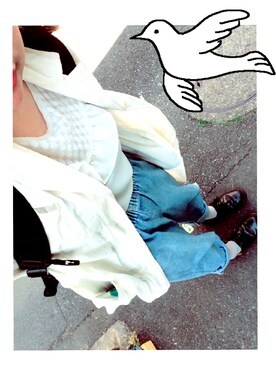 「w closet（ダブルクローゼット）の綿麻ショップコート（その他アウター）」を使った、まっちょさん（レディース・156cm）の夏コーディネート