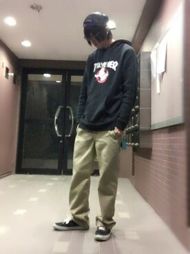 「Deviluse（Deviluse）のアイテム（キャップ）」を使った、廃棄さん（メンズ・178cm）の春コーディネート