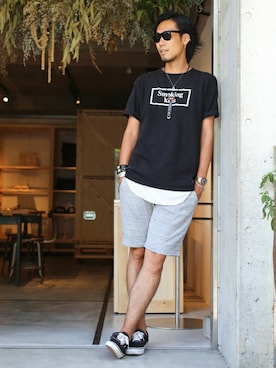 「FR2」｜「アイテム（腕時計）」を使った、Fumihito Sekineさん（メンズ・185cm）の夏コーディネート