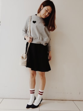 「FREAK'S STORE（フリークスストア）のFABIO RUSCONI/ファビオルスコーニ スエードカッティングパンプス  （パンプス、ブルー系）」を使った、つのちゃん／スタッフさん（レディース・154cm）の春コーディネート