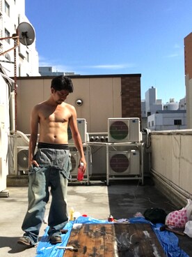 「アイテム（つなぎ/オールインワン）」を使った、pdtshu41さん（メンズ・173cm）の夏コーディネート