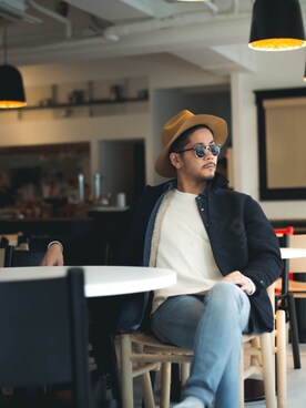 「ロールアップ」｜「アイテム（ピーコート）」を使った、pdtshu41さん（メンズ・173cm）の秋コーディネート