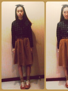 「STYLENANDA（スタイルナンダ）のナチュラル麻バケットハット（帽子、ベージュ系）」を使った、JENNIFERさん（レディース）の秋コーディネート