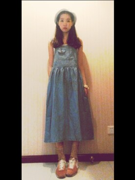 「STYLENANDA（スタイルナンダ）のナチュラル麻バケットハット（帽子、ベージュ系）」を使った、JENNIFERさん（レディース）の秋コーディネート