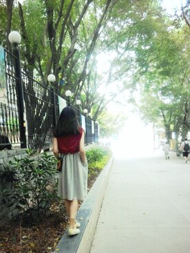 「STYLENANDA（スタイルナンダ）のナチュラル麻バケットハット（帽子、ベージュ系）」を使った、JENNIFERさん（レディース）の秋コーディネート