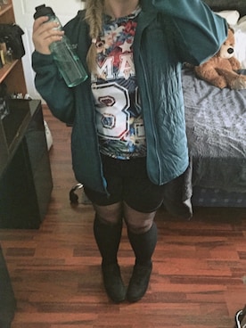 「PULL&BEAR（プルアンドベア）のアイテム（レッグウェア）」を使った、Ninuさん（レディース・165cm）の秋コーディネート