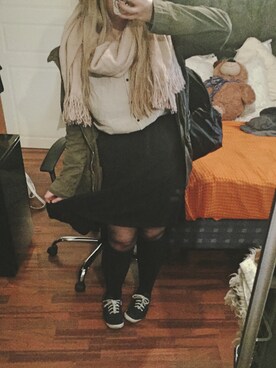 「PULL&BEAR（プルアンドベア）のアイテム（レッグウェア）」を使った、Ninuさん（レディース・165cm）の秋コーディネート